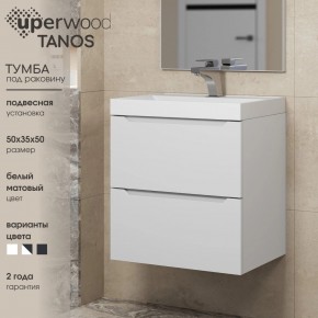 Тумба под раковину Uperwood Tanos 50 см, подвесная, белая матовая в Режи - rezh.mebel24.online | фото 6