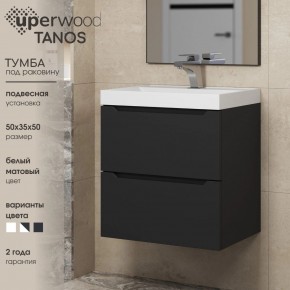 Тумба под раковину Uperwood Tanos 50 см, подвесная, черная матовая в Режи - rezh.mebel24.online | фото 4