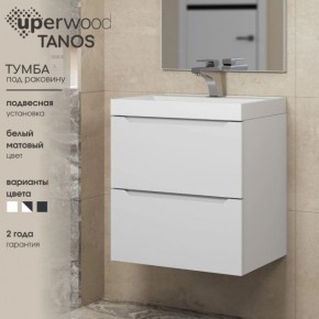 Тумба под раковину Uperwood Tanos 60 см, подвесная, белая матовая в Режи - rezh.mebel24.online | фото 5