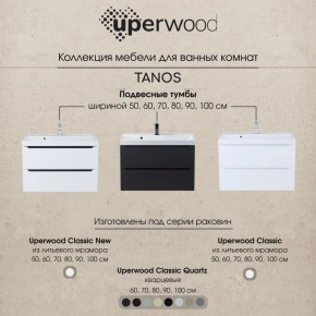 Тумба под раковину Uperwood Tanos 70 см, подвесная, белая/графит в Режи - rezh.mebel24.online | фото 10
