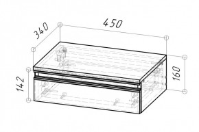 Тумба подвесная Дельта 450 (Дуб золотой) в Режи - rezh.mebel24.online | фото 2