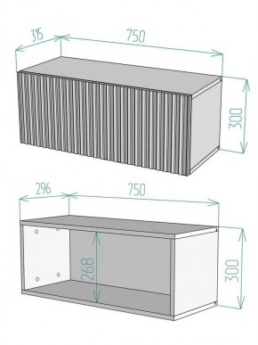 Тумба подвесная под ТВ LINES MTV1-MA 750 Бежевый (Леда-М 10.1.5) в Режи - rezh.mebel24.online | фото 2