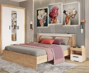Тумба прикроватная Адель дуб крафт золотой/белый в Режи - rezh.mebel24.online | фото 3