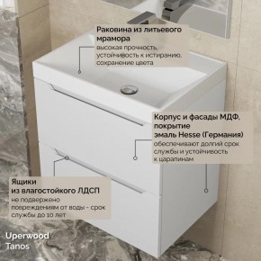 Тумба с раковиной Uperwood Tanos 50 см, подвесная, белая матовая в Режи - rezh.mebel24.online | фото 6