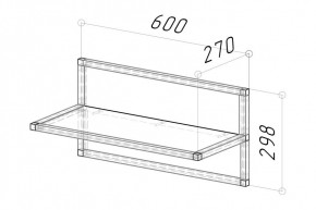 Вешалка Грань 2 600 (Дуб сонома) в Режи - rezh.mebel24.online | фото 2