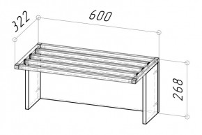 Вешалка Грань 3 600 (Дуб золотой) в Режи - rezh.mebel24.online | фото 2