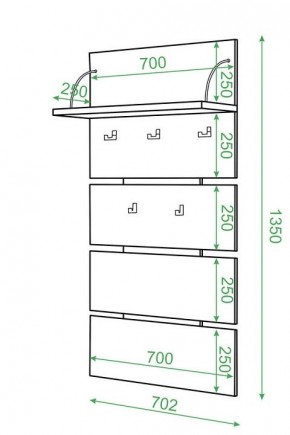 Вешалка настенная Домино нельсон СТ-50 в Режи - rezh.mebel24.online | фото 2