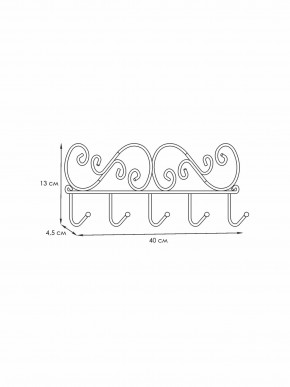 ВН 276 Ч Вешалка настенная "Кружева 5" Черный в Режи - rezh.mebel24.online | фото 2