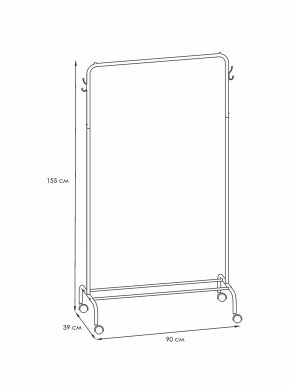 ВНП 299 Ч Вешалка гардеробная "Радуга 2" Черный в Режи - rezh.mebel24.online | фото 2